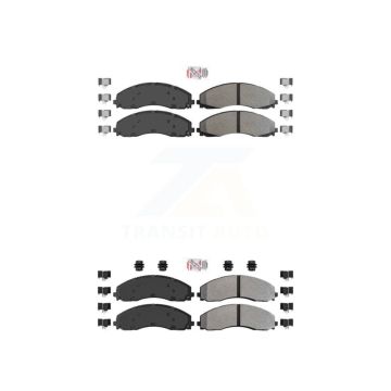 Front Rear Semi-Metallic Disc Brake Pads Kit For Ford F-450 Super Duty F-550 F-600 KNF-100987