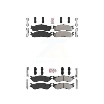 Front Rear Semi-Metallic Disc Brake Pads Kit For Dodge Ram 1500 3500 2500 KNF-100995
