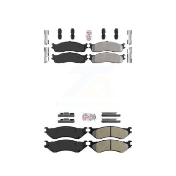 Front Rear Semi-Metallic Disc Brake Pads Kit For Dodge Ram 1500 3500 2500 KNF-100996