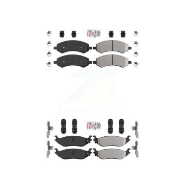 Front Rear Semi-Metallic Disc Brake Pads Kit For Ram 1500 Classic Dodge Chrysler Aspen KNF-101003