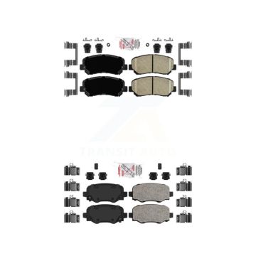 Front Rear Ceramic Disc Brake Pads Kit For 14-17 Jeep Cherokee With Single Piston Caliper KNF-101022