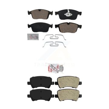Front Ceramic Rear Semi-Metallic Disc Brake Pads Kit For 2016-2017 Volvo XC60 KNF-101033