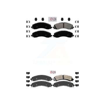 Front Rear Semi-Metallic Disc Brake Pads Kit For 2019-2022 Ram 3500 With Dual Wheels KNF-101076