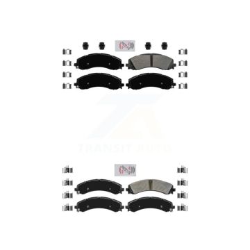 Front Rear Semi-Metallic Disc Brake Pads Kit For 2019-2022 Ram 3500 With Dual Wheels KNF-101079