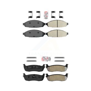 Front Rear Semi-Metallic Disc Brake Pads Kit For 2003-2010 Lincoln Town Car Limousine KNF-101134