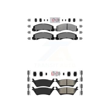 Front Rear Semi-Metallic Disc Brake Pads Kit For Ford F-150 With Manual Parking KNF-101177