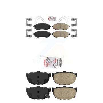 Front Rear Ceramic Disc Brake Pads Kit For Hyundai Elantra Tiburon Nissan Stanza KNF-101229