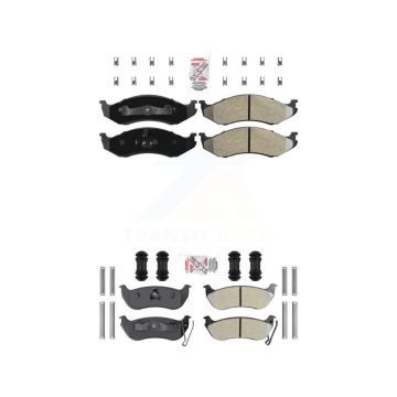 Front Rear Semi-Metallic Disc Brake Pads Kit For Jeep Wrangler TJ KNF-101247