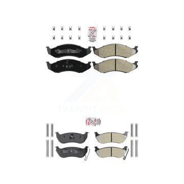 Front Rear Semi-Metallic Disc Brake Pads Kit For Jeep Wrangler TJ KNF-101248