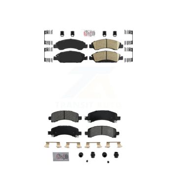 Front Ceramic Rear Semi-Metallic Disc Brake Pads Kit For Chevrolet Express 1500 GMC KNF-101255