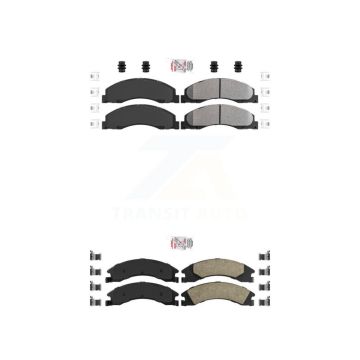 Front Semi-Metallic Rear Ceramic Disc Brake Pads Kit For Ford E-350 Super Duty E-250 KNF-101308