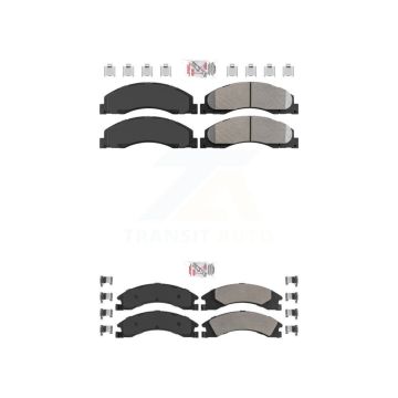 Front Rear Semi-Metallic Disc Brake Pads Kit For Ford E-350 Super Duty E-250 E-150 E-450 KNF-101313