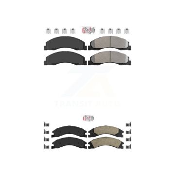 Front Semi-Metallic Rear Ceramic Disc Brake Pads Kit For Ford E-350 Super Duty E-250 KNF-101314