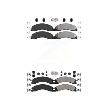 Front Rear Semi-Metallic Disc Brake Pads Kit For Ford E-450 Super Duty KNF-101316