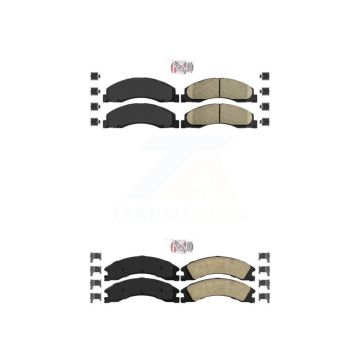 Front Rear Ceramic Disc Brake Pads Kit For Ford E-450 Super Duty KNF-101317