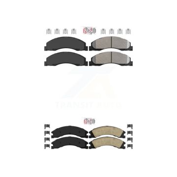 Front Semi-Metallic Rear Ceramic Disc Brake Pads Kit For Ford E-450 Super Duty KNF-101319
