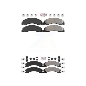 Front Rear Semi-Metallic Disc Brake Pads Kit For Ford E-450 Super Duty KNF-101320