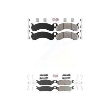 Front Rear Semi-Metallic Disc Brake Pads Kit For Ford F-53 Motorhome Chassis F-59 KNF-101346