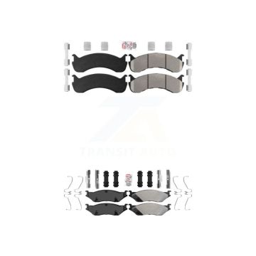 Front Rear Semi-Metallic Disc Brake Pads Kit For Ford F-53 Motorhome Chassis F-59 KNF-101347