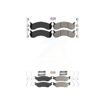 Front Rear Semi-Metallic Disc Brake Pads Kit For Ford F-53 Motorhome Chassis F-59 KNF-101348
