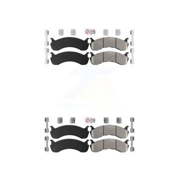 Front Rear Semi-Metallic Disc Brake Pads Kit For Kenworth T370 International Freightliner KNF-101351