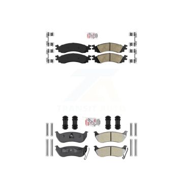 Front Ceramic Rear Semi-Metallic Disc Brake Pads Kit For Ford Explorer Sport Trac Mercury KNF-101378