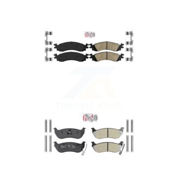 Front Ceramic Rear Semi-Metallic Disc Brake Pads Kit For Ford Explorer Sport Trac Mercury KNF-101379