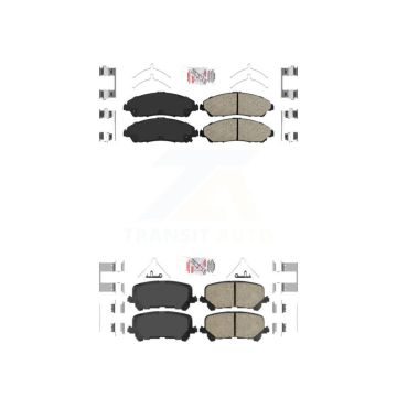 Front Rear Ceramic Disc Brake Pads Kit For Honda Pilot Ridgeline Acura MDX KNF-101407