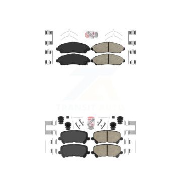Front Rear Ceramic Disc Brake Pads Kit For Honda Pilot Ridgeline Acura MDX KNF-101408
