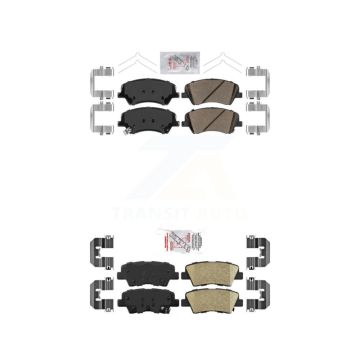 Front Rear Ceramic Disc Brake Pads Kit For Kia Rio Hyundai Accent KNF-101457
