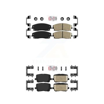 Front Rear Ceramic Disc Brake Pads Kit For 2014-2018 Dodge Charger Pursuit with RWD 3.6L KNF-101480