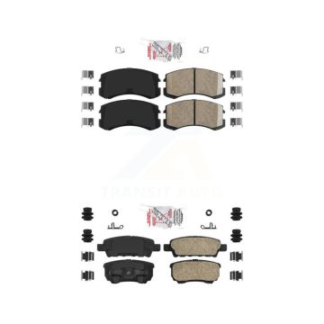 Front Rear Ceramic Disc Brake Pads Kit For 2007 Mitsubishi Lancer KNF-101551
