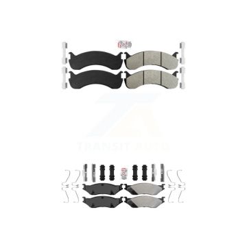 Front Rear Semi-Metallic Disc Brake Pads Kit For Ford F-53 Motorhome Chassis KNF-101565