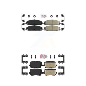 Front Rear Ceramic Disc Brake Pads Kit For 2014-2018 Dodge Charger Pursuit with RWD 5.7L KNF-101595