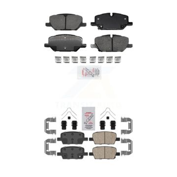 Front Rear Ceramic Disc Brake Pads Kit For 2021-2022 Chevrolet Camaro LT LS with 2.0L KNF-101596