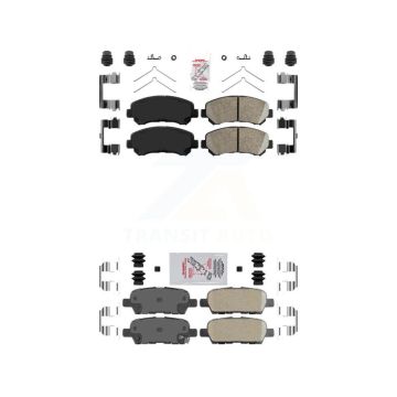Front Rear Ceramic Disc Brake Pads Kit For Nissan Rogue Sentra Maxima Juke Select KNF-101599