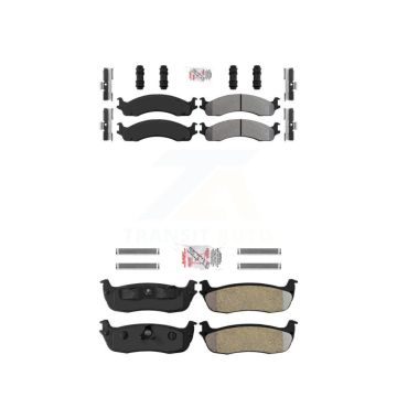 Front Rear Semi-Metallic Disc Brake Pads Kit For Ford F-250 HD KNF-101606