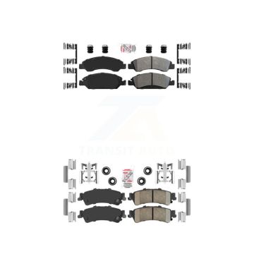 Front Semi-Metallic Rear Ceramic Disc Brake Pads Kit For Chevrolet GMC Silverado 1500 KNF-101614