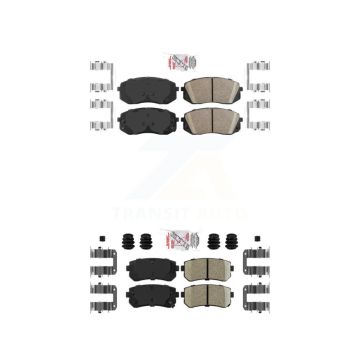 Front Rear Ceramic Disc Brake Pads Kit For 15-16 Hyundai Sonata With Manual Parking KNF-101673