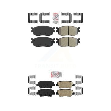 Front Semi-Metallic Rear Ceramic Disc Brake Pads Kit For 2011 Hyundai Accent KNF-101711