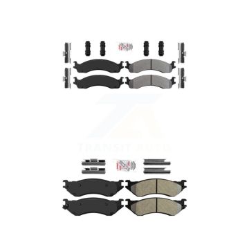 Front Rear Semi-Metallic Disc Brake Pads Kit For 2001-2002 Dodge Ram 2500 3500 KNF-101717
