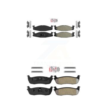 Front Rear Semi-Metallic Disc Brake Pads Kit For 1996 Ford F-150 KNF-101741