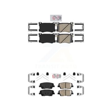 Front Rear Ceramic Disc Brake Pads Kit For 2018 Genesis G80 3.3L KNF-101766