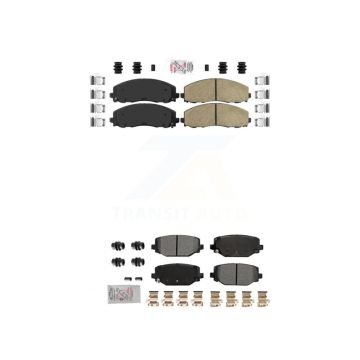 Front Ceramic Rear Semi-Metallic Disc Brake Pads Kit For Dodge Grand Caravan Journey Town KNF-101786