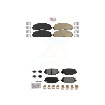 Front Ceramic Rear Semi-Metallic Disc Brake Pads Kit For Dodge Grand Caravan Journey Town KNF-101787