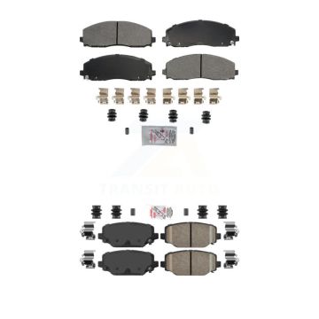 Front Semi-Metallic Rear Ceramic Disc Brake Pads Kit For Dodge Grand Caravan Journey Town KNF-101789
