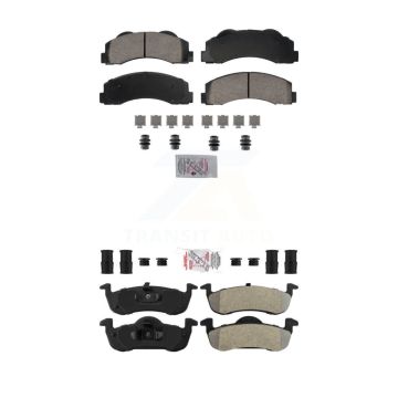 Front Ceramic Rear Semi-Metallic Disc Brake Pads Kit For Ford Expedition Lincoln KNF-101823