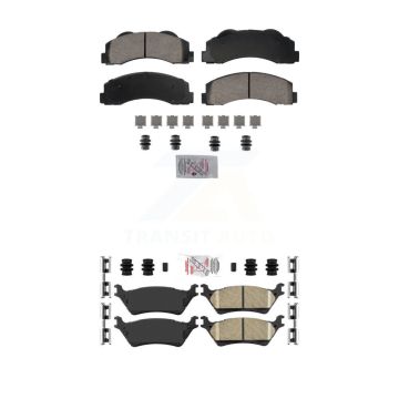 Front Rear Ceramic Disc Brake Pads Kit For Ford F-150 KNF-101825