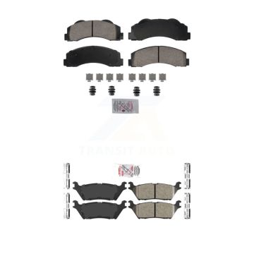 Front Rear Ceramic Disc Brake Pads Kit For 15-17 Ford F-150 With Electric Parking KNF-101828