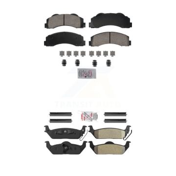 Front Ceramic Rear Semi-Metallic Disc Brake Pads Kit For 2010-2011 Ford F-150 KNF-101829